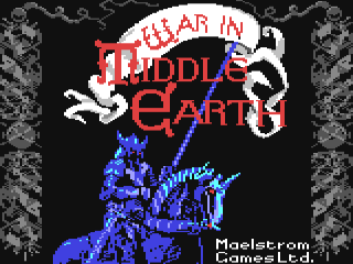 War in Middle Earth title screen for Commodore 64
